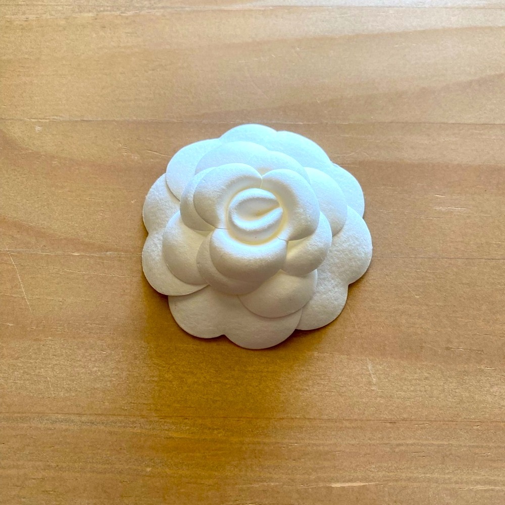 CHANEL White Camellia Flower Accessory Sticker Feminine Present